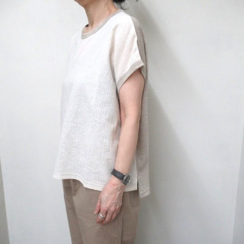 DAYS  布帛切り替えフレンチスリーブプルオーバー /キナリ×キナリ03 【日本製】